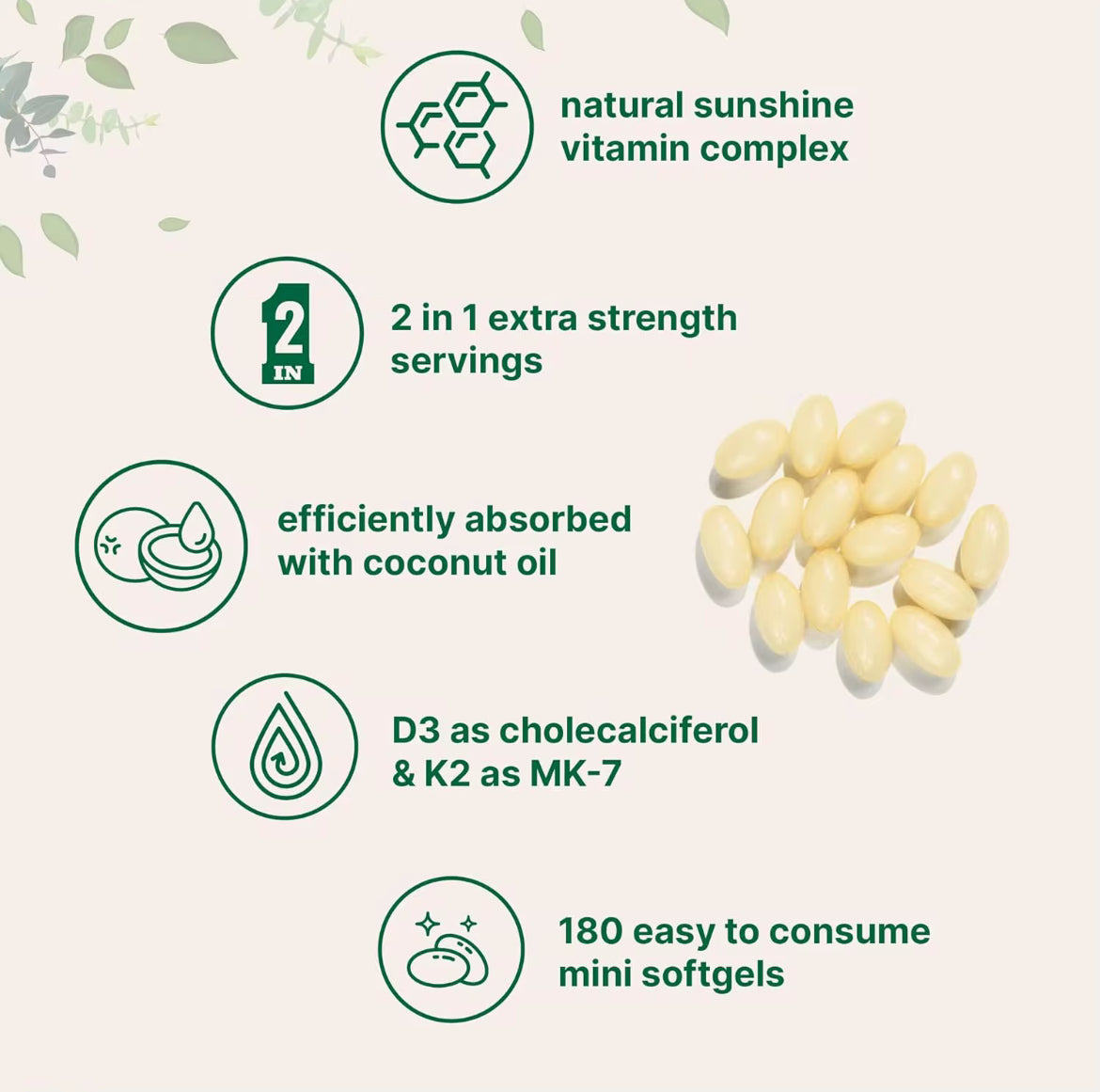 Vitamin D3 + K2 Softgels